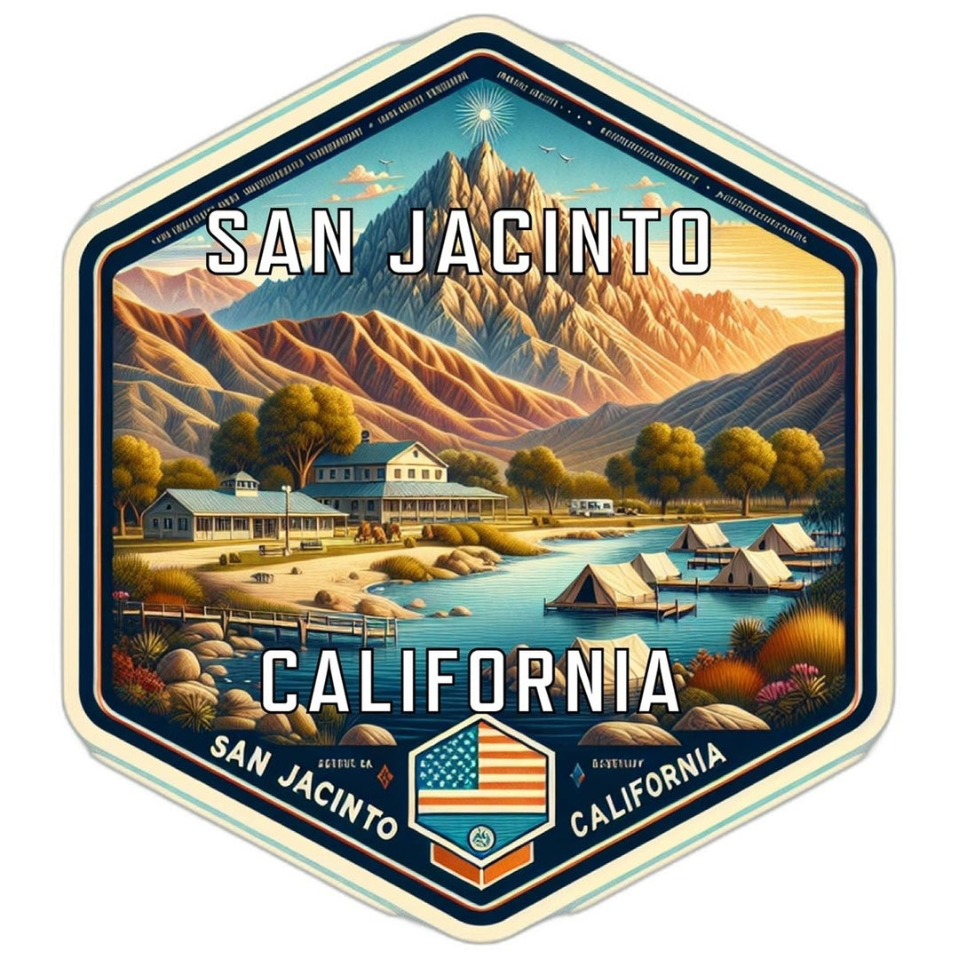 San Jacinto California Souvenir Travel Destination Die Cut Hexagon Fridge Magnet Image 1