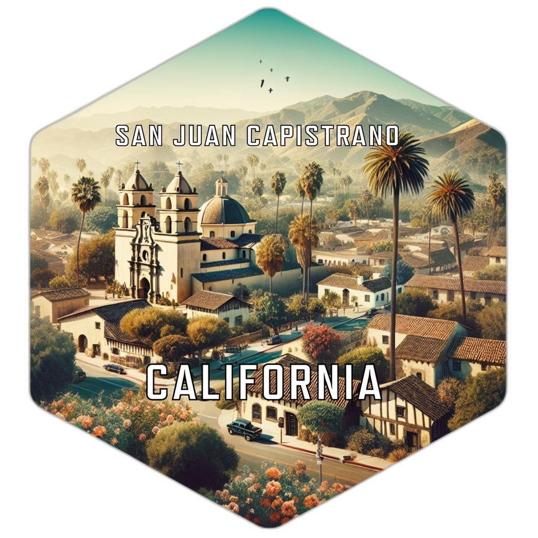 San Juan Capistrano California Souvenir Travel Destination Die Cut Hexagon Fridge Magnet Image 1