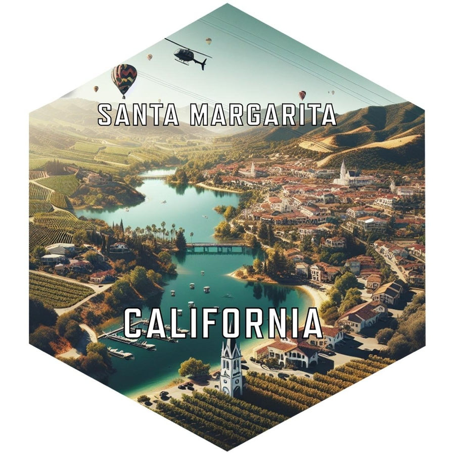 Santa Margarita California Souvenir Travel Destination Die Cut Hexagon Fridge Magnet Image 1