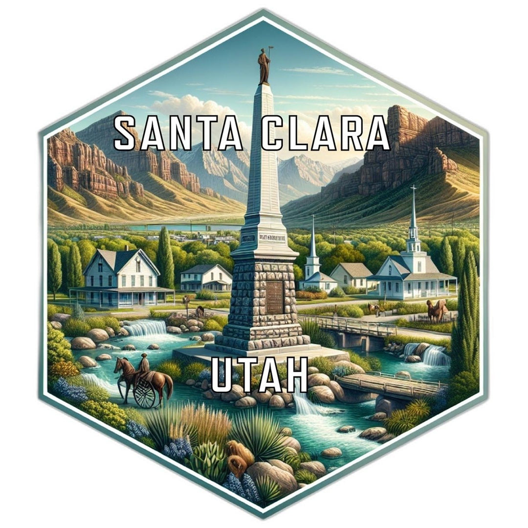 Santa Clara Utah Souvenir Travel Destination Die Cut Hexagon Fridge Magnet Image 1