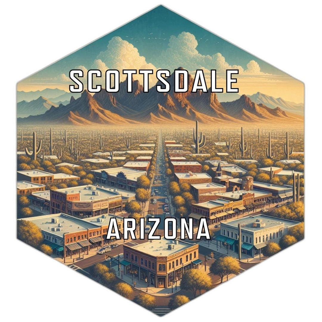 Scottsdale Arizona Souvenir Travel Destination Die Cut Hexagon Fridge Magnet Image 1