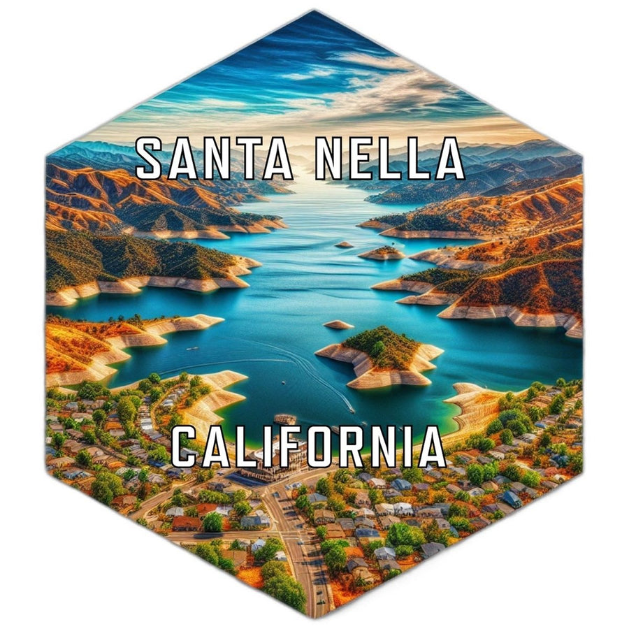 Santa Nella California Souvenir Travel Destination Die Cut Hexagon Fridge Magnet Image 1