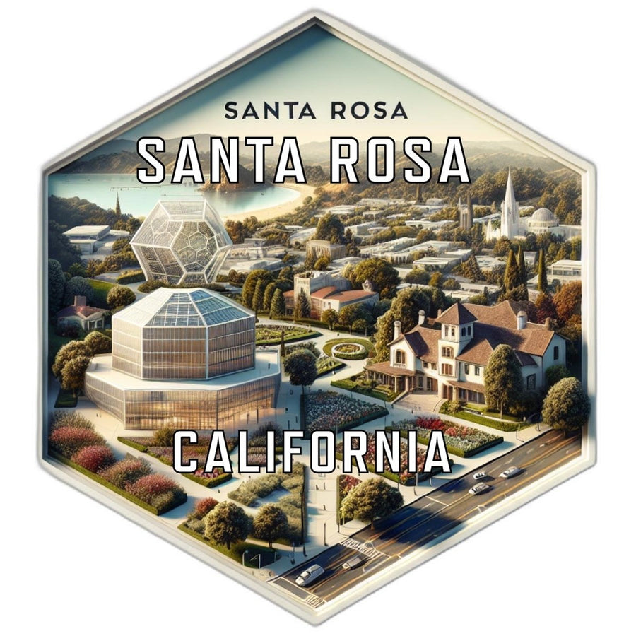 Santa Rosa California Souvenir Travel Destination Die Cut Hexagon Fridge Magnet Image 1