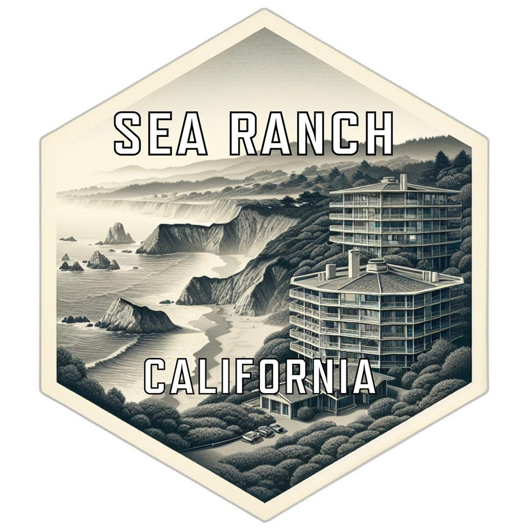 Sea Ranch California Souvenir Travel Destination Die Cut Hexagon Fridge Magnet Image 1