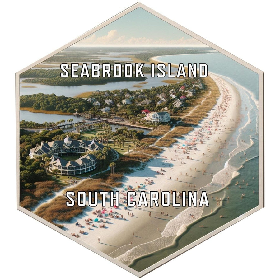 Seabrook Island South Carolina Souvenir Travel Destination Die Cut Hexagon Fridge Magnet Image 1