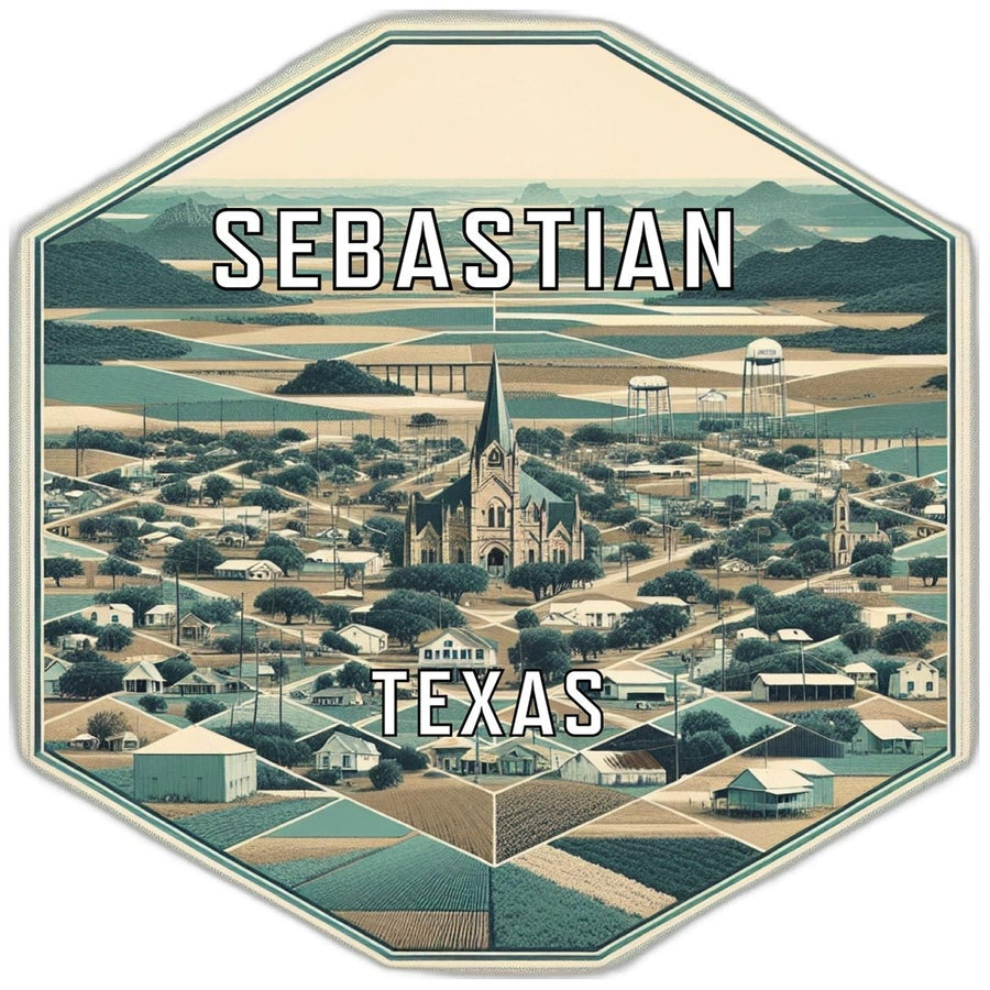 Sebastian Texas Souvenir Travel Destination Die Cut Hexagon Fridge Magnet Image 1