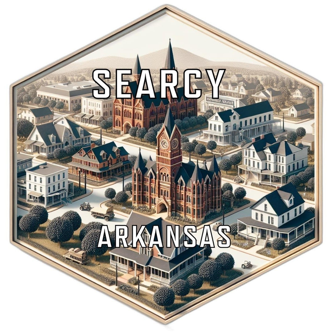 Searcy Arkansas Souvenir Travel Destination Die Cut Hexagon Fridge Magnet Image 1