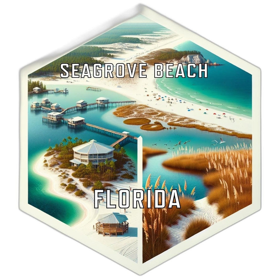 Seagrove Beach Florida Souvenir Travel Destination Die Cut Hexagon Fridge Magnet Image 1