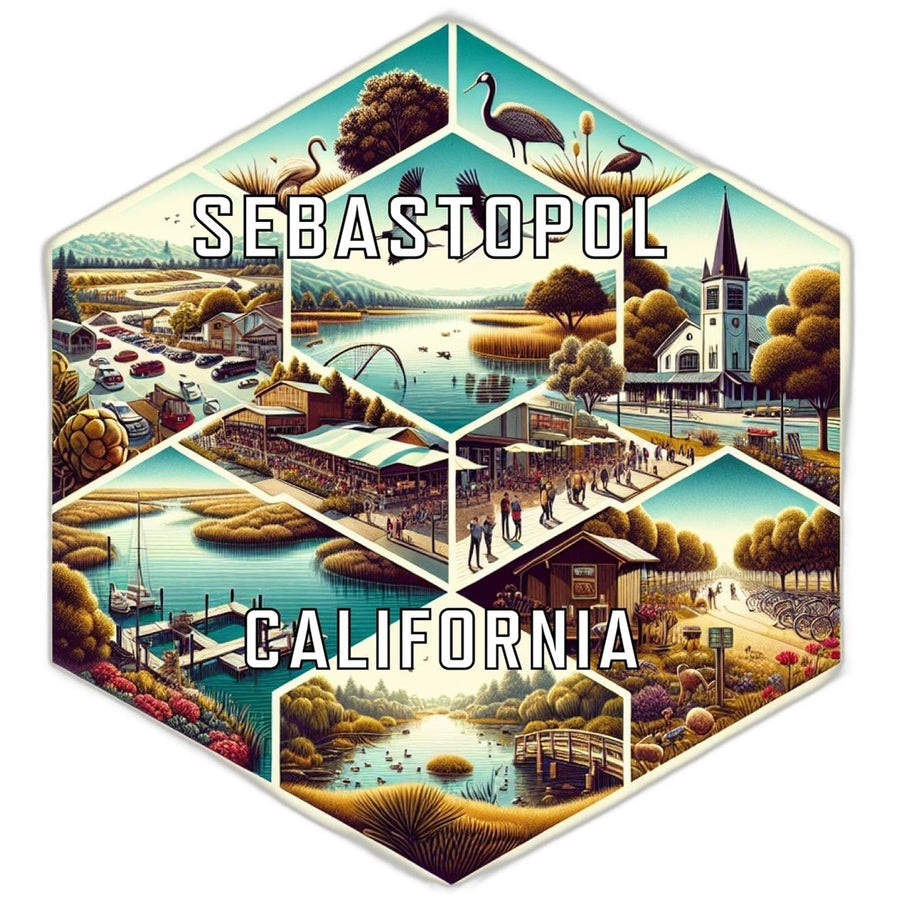 Sebastopol California Souvenir Travel Destination Die Cut Hexagon Fridge Magnet Image 1