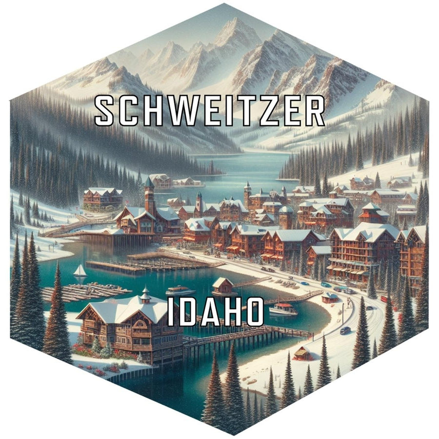 Schweitzer Idaho Souvenir Travel Destination Die Cut Hexagon Fridge Magnet Image 1