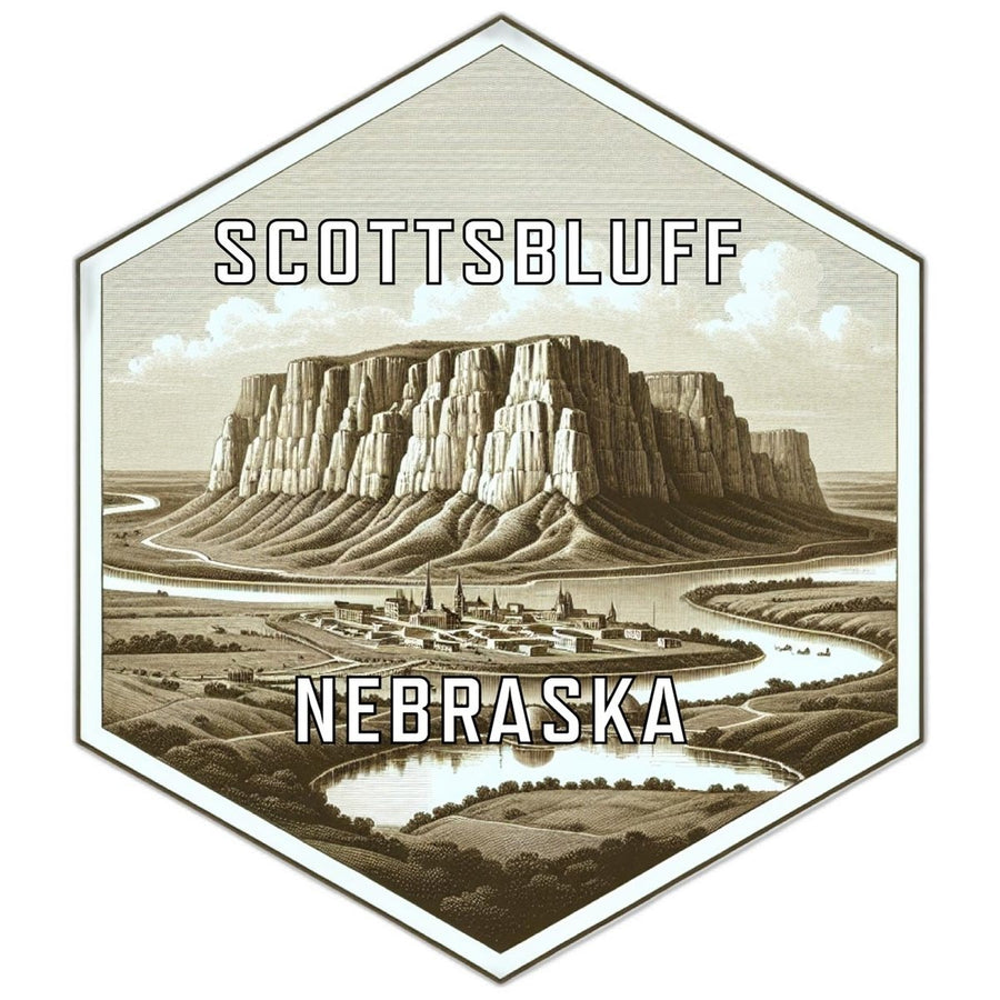 Scottsbluff Nebraska Souvenir Travel Destination Die Cut Hexagon Fridge Magnet Image 1