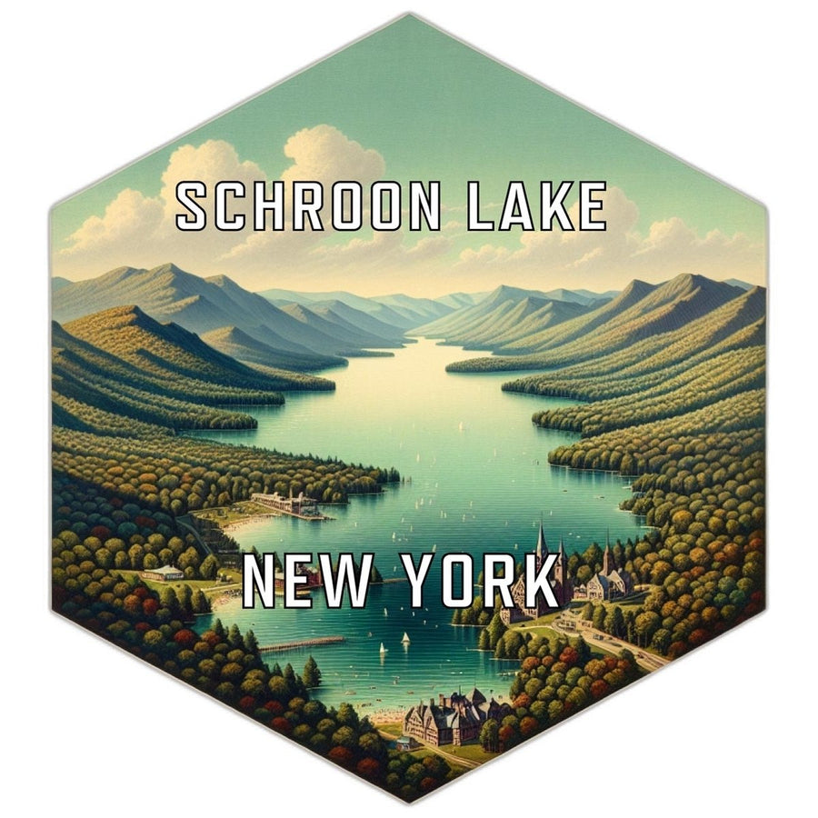 Schroon Lake York Souvenir Travel Destination Die Cut Hexagon Fridge Magnet Image 1