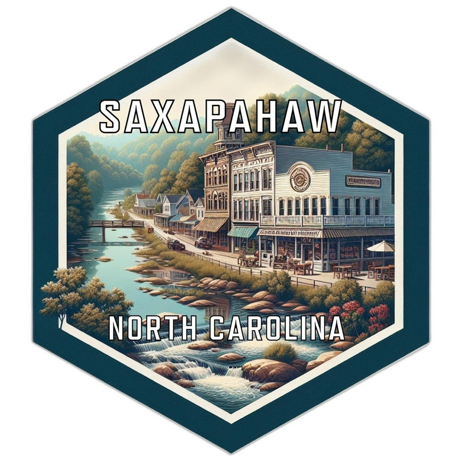 Saxapahaw North Carolina Souvenir Travel Destination Die Cut Hexagon Fridge Magnet Image 1