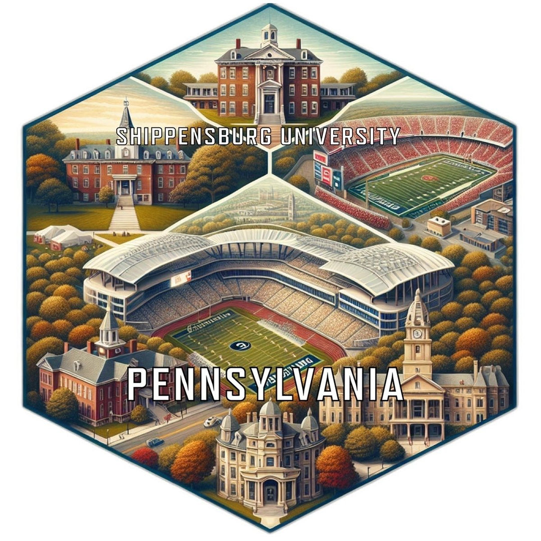 Shippensburg University Pennsylvania Souvenir Travel Destination Die Cut Hexagon Fridge Magnet Image 1