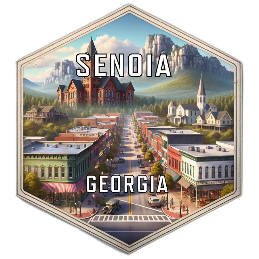 Senoia Georgia Souvenir Travel Destination Die Cut Hexagon Fridge Magnet Image 1