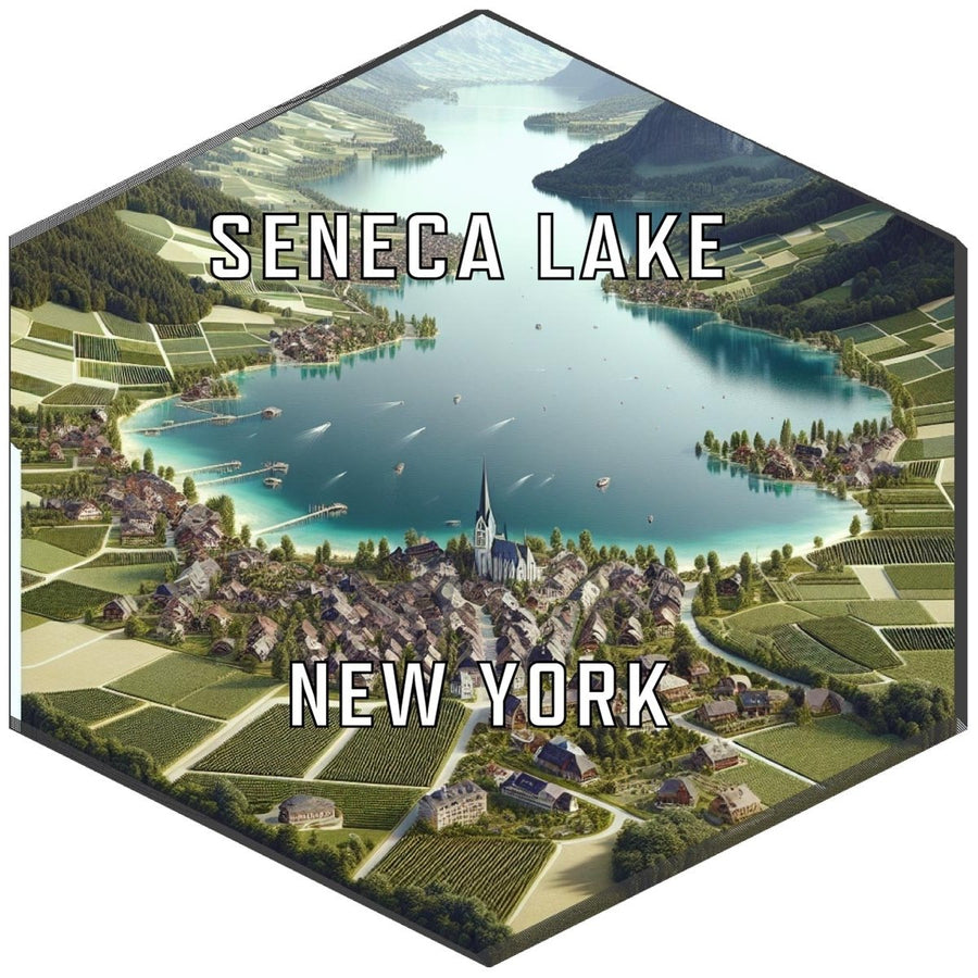 Seneca Lake York Souvenir Travel Destination Die Cut Hexagon Fridge Magnet Image 1