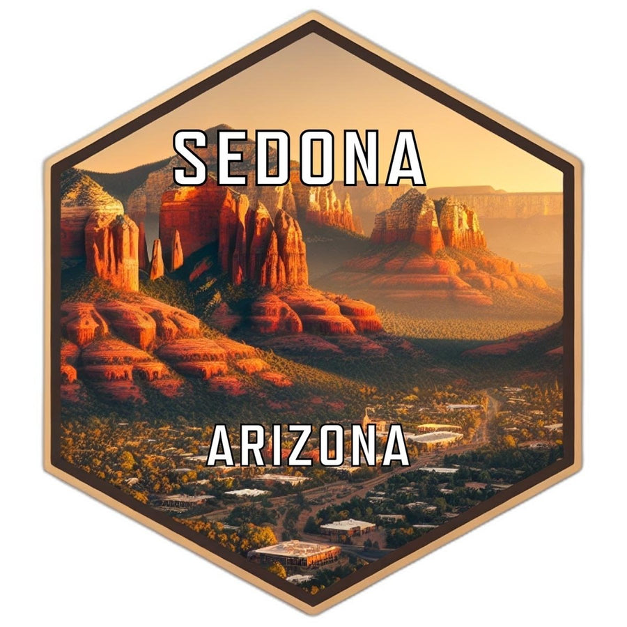 Sedona Arizona Souvenir Travel Destination Die Cut Hexagon Fridge Magnet Image 1