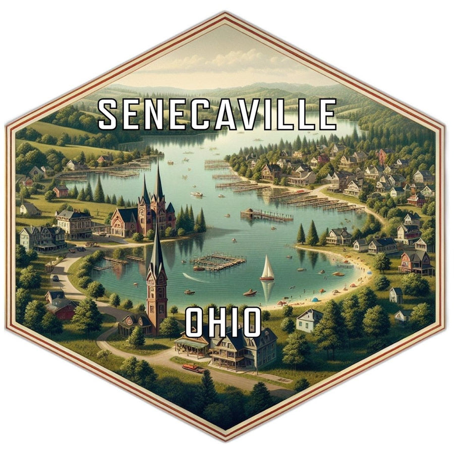 Senecaville Ohio Souvenir Travel Destination Die Cut Hexagon Fridge Magnet Image 1