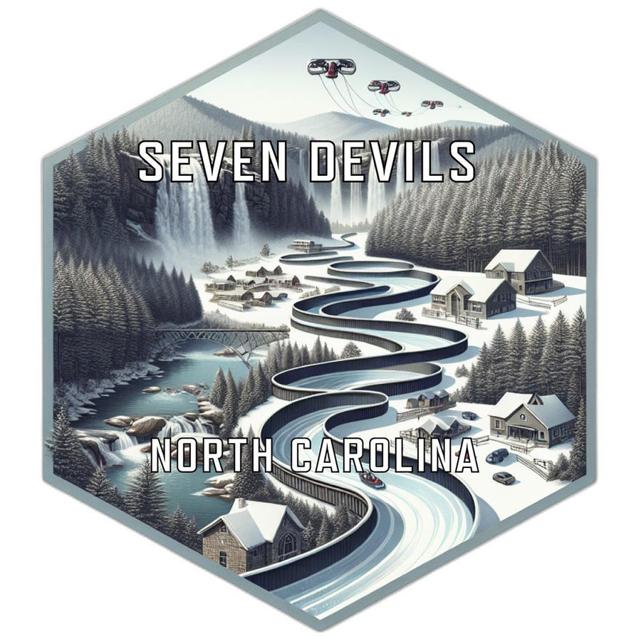 Seven Devils North Carolina Souvenir Travel Destination Die Cut Hexagon Fridge Magnet Image 1