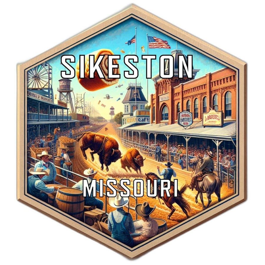 Sikeston Missouri Souvenir Travel Destination Die Cut Hexagon Fridge Magnet Image 1