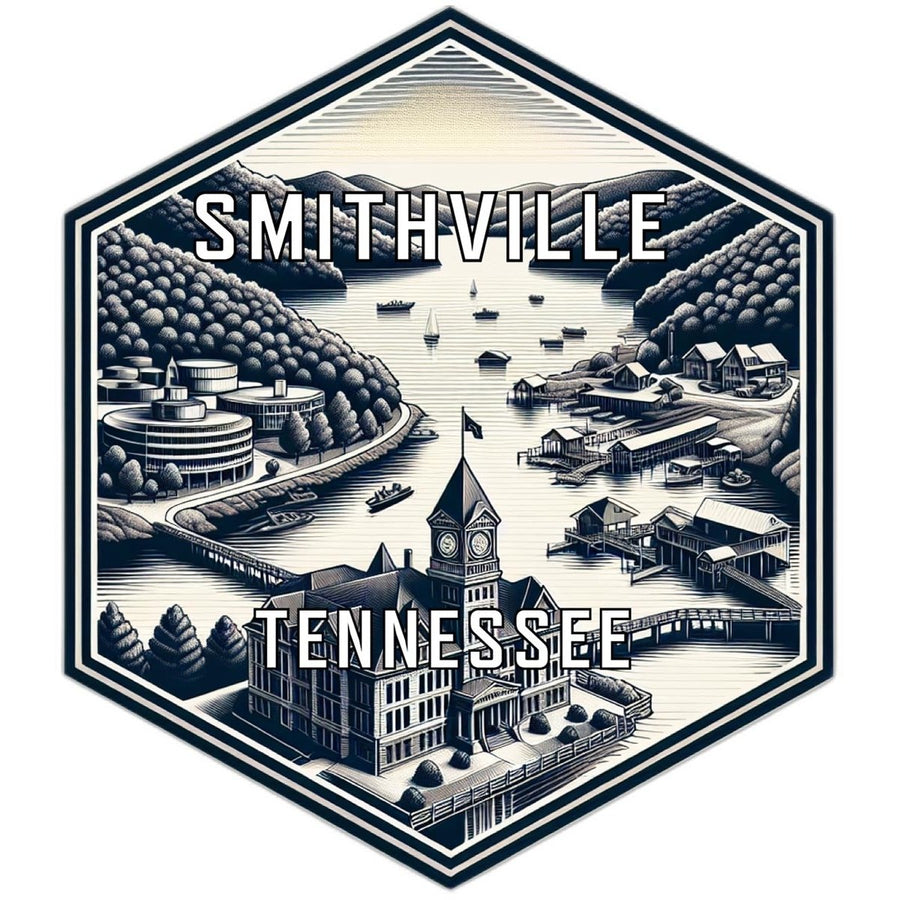 Smithville Tennessee Souvenir Travel Destination Die Cut Hexagon Fridge Magnet Image 1