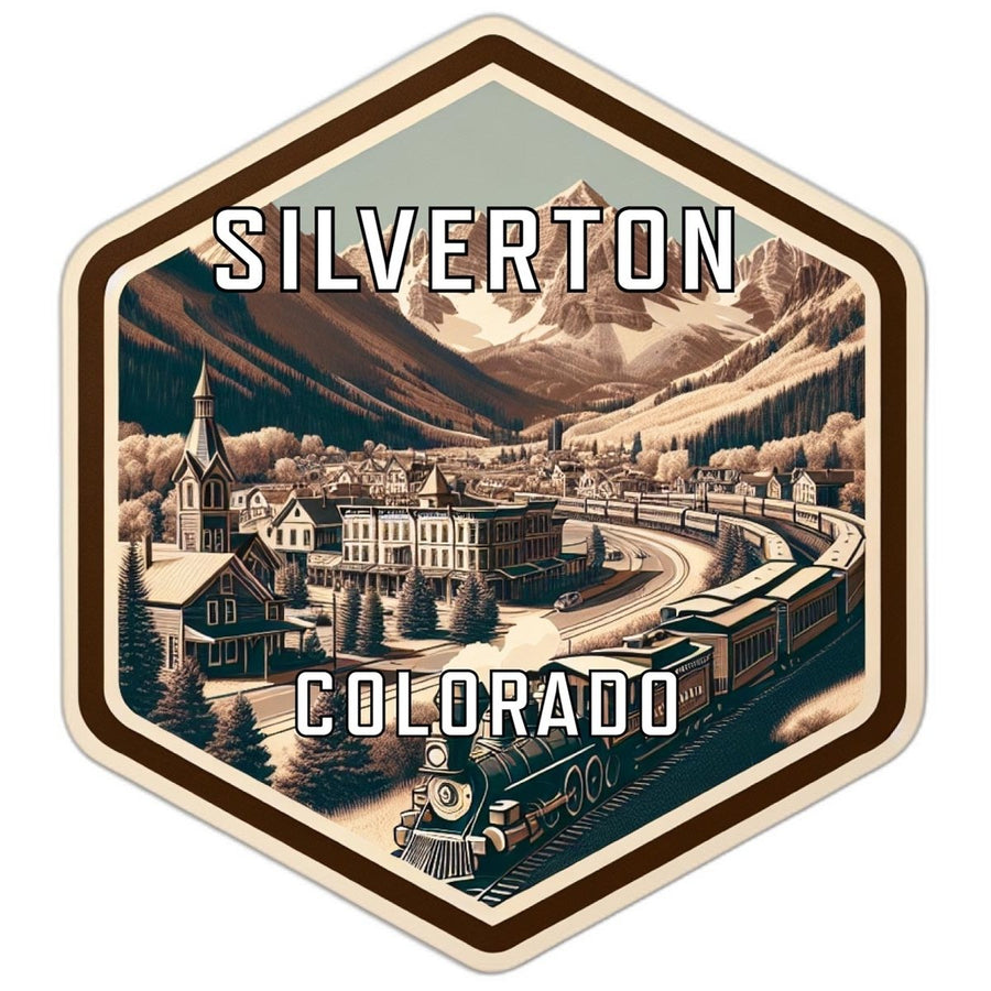 Silverton Colorado Souvenir Travel Destination Die Cut Hexagon Fridge Magnet Image 1