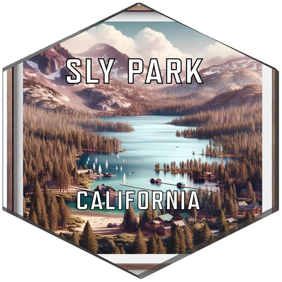 Sly Park California Souvenir Travel Destination Die Cut Hexagon Fridge Magnet Image 1