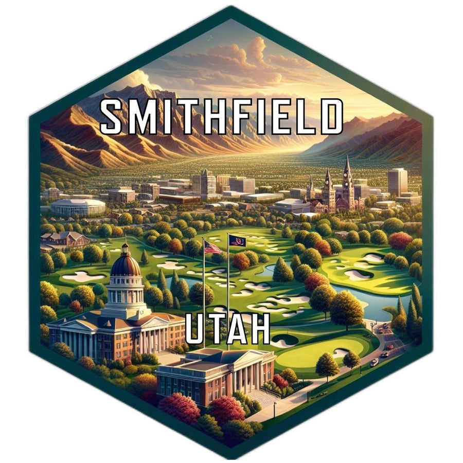 Smithfield Utah Souvenir Travel Destination Die Cut Hexagon Fridge Magnet Image 1