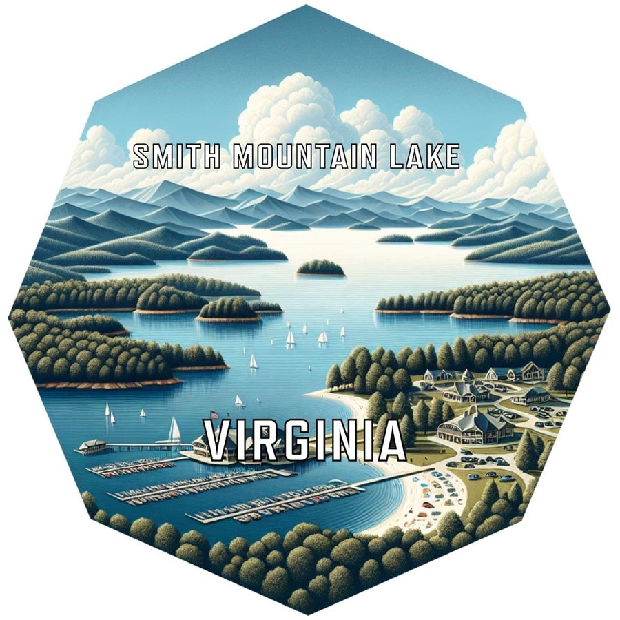 Smith Mountain Lake Virginia Souvenir Travel Destination Die Cut Hexagon Fridge Magnet Image 1