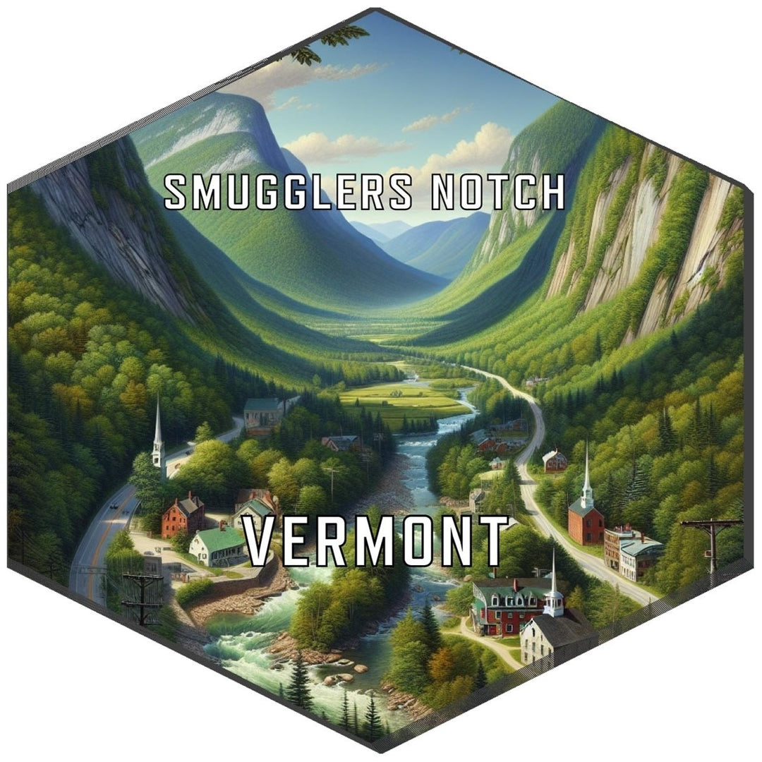 Smugglers Notch Vermont Souvenir Travel Destination Die Cut Hexagon Fridge Magnet Image 1