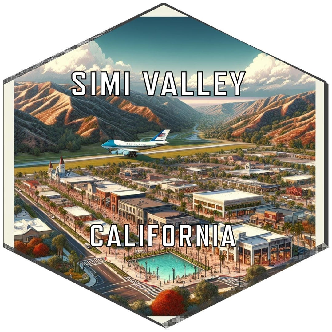 Simi Valley California Souvenir Travel Destination Die Cut Hexagon Fridge Magnet Image 1