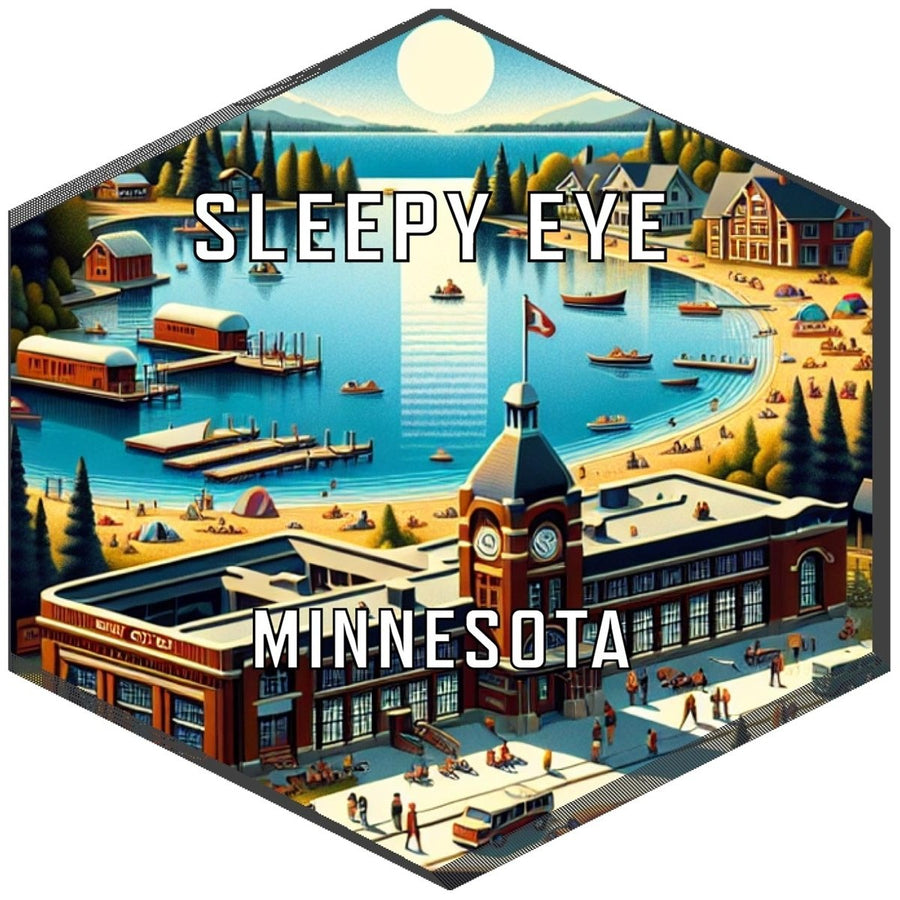 Sleepy Eye Minnesota Souvenir Travel Destination Die Cut Hexagon Fridge Magnet Image 1