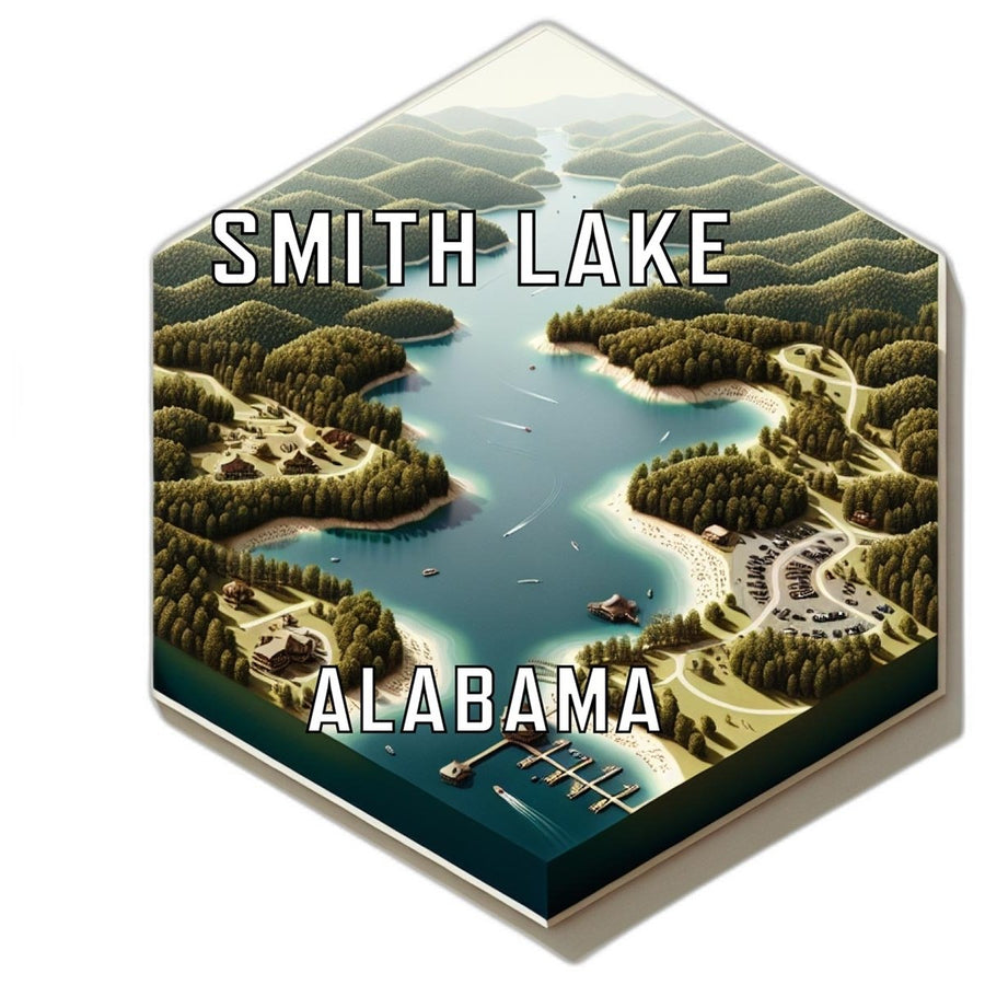 Smith Lake Alabama Souvenir Travel Destination Die Cut Hexagon Fridge Magnet Image 1