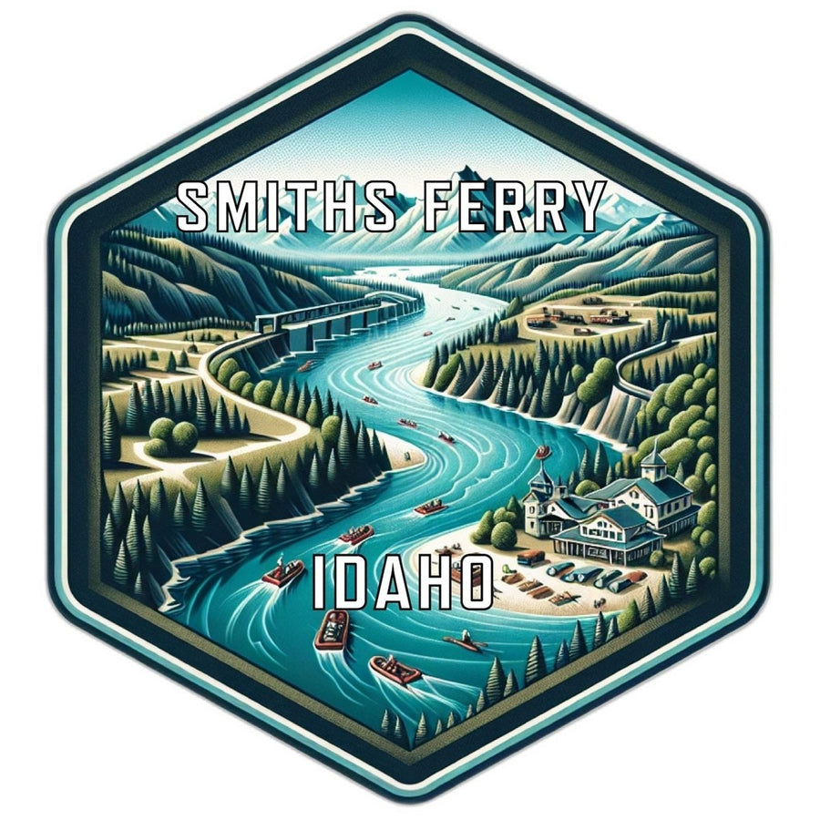 Smiths Ferry Idaho Souvenir Travel Destination Die Cut Hexagon Fridge Magnet Image 1