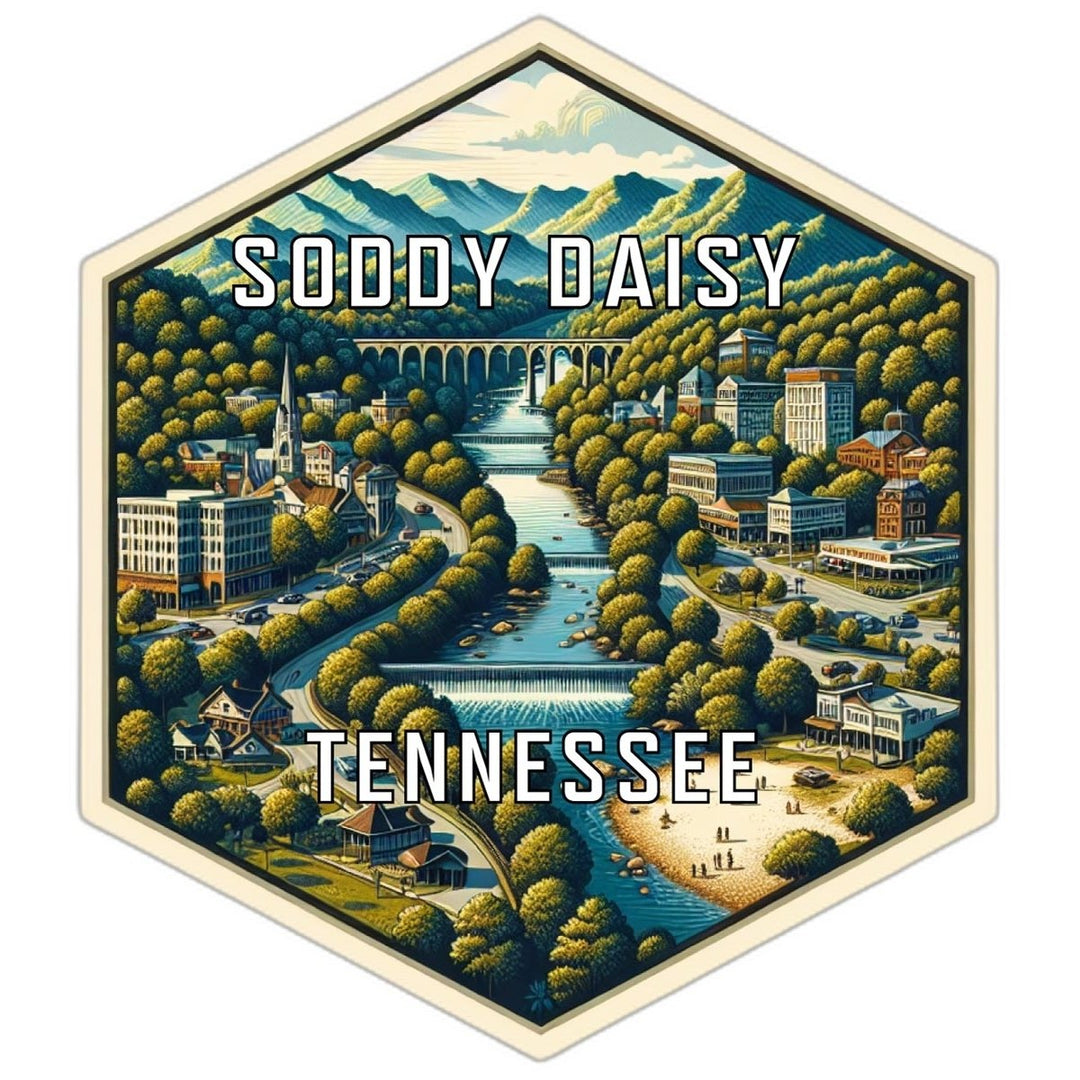 Soddy Daisy Tennessee Souvenir Travel Destination Die Cut Hexagon Fridge Magnet Image 1