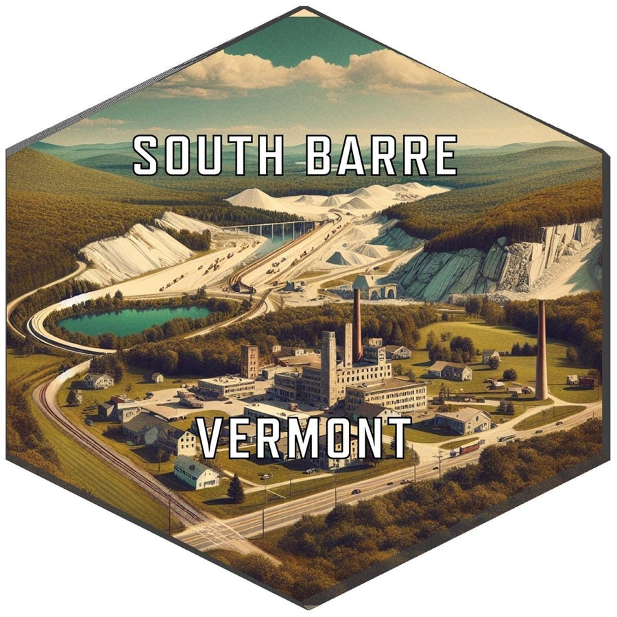 South Barre Vermont Souvenir Travel Destination Die Cut Hexagon Fridge Magnet Image 1