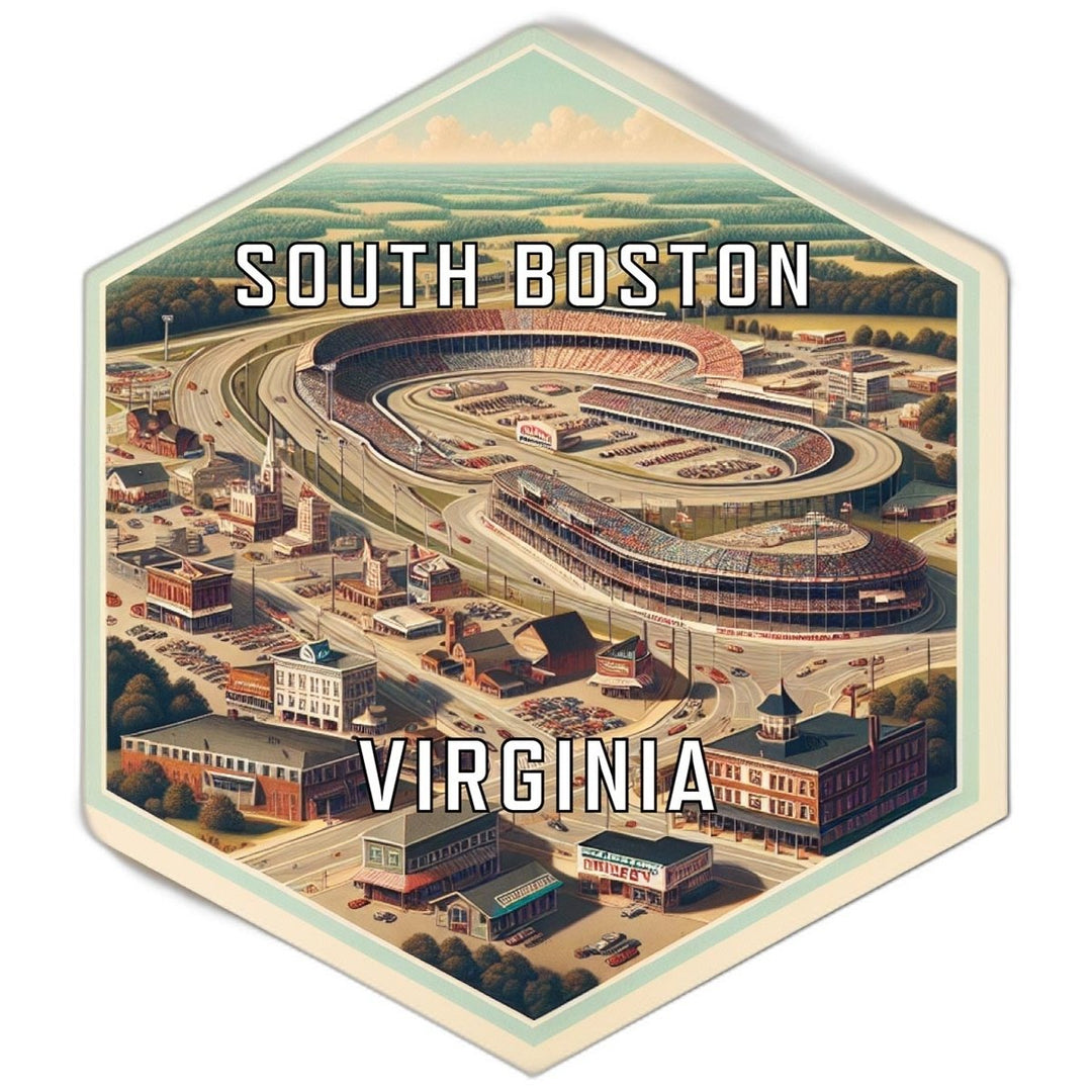 South Boston Virginia Souvenir Travel Destination Die Cut Hexagon Fridge Magnet Image 1