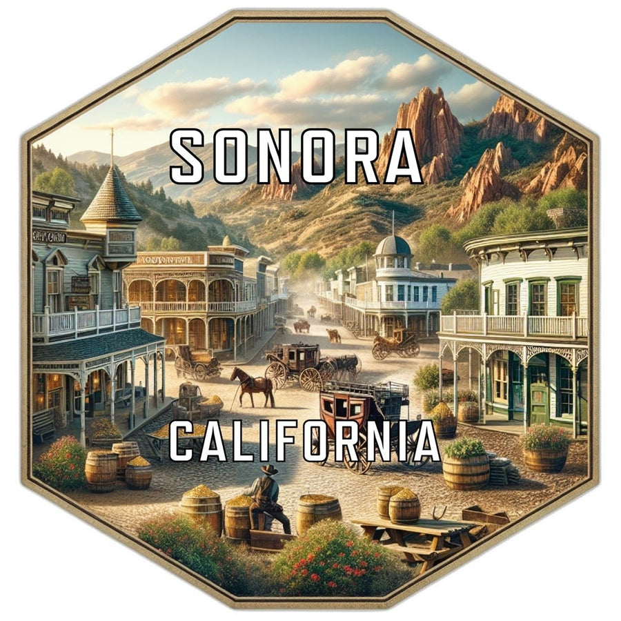 Sonora California Souvenir Travel Destination Die Cut Hexagon Fridge Magnet Image 1