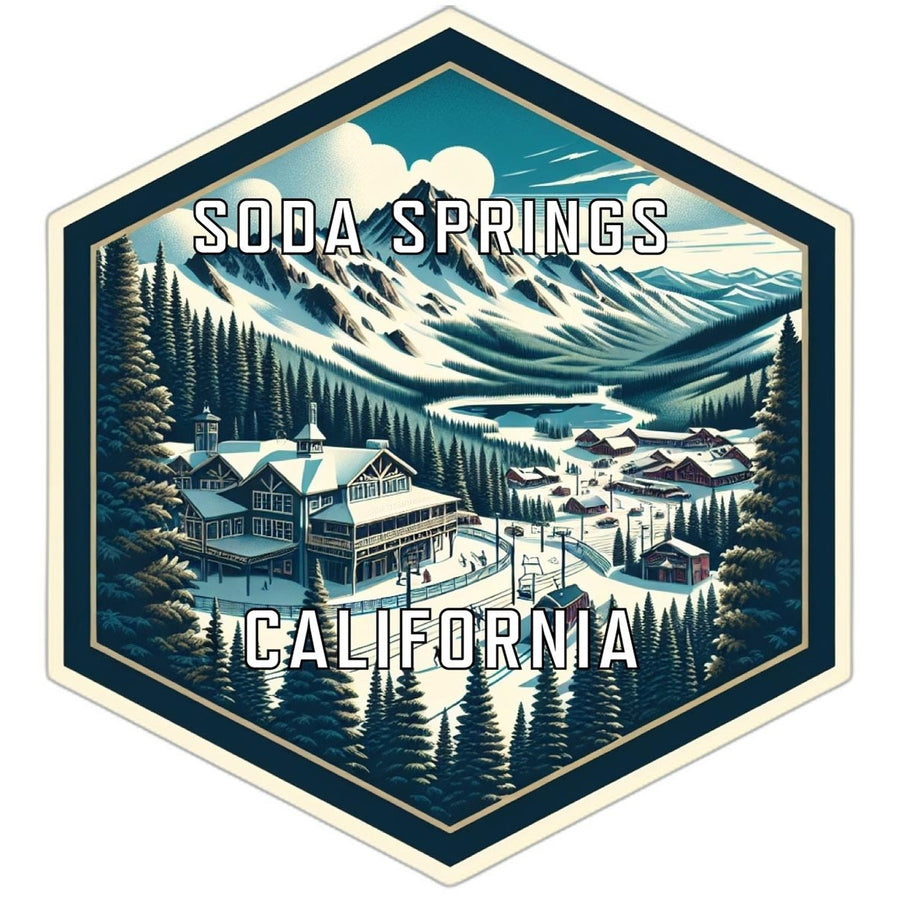 Soda Springs California Souvenir Travel Destination Die Cut Hexagon Fridge Magnet Image 1