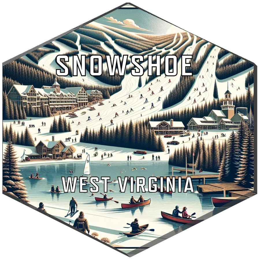 Snowshoe West Virginia Souvenir Travel Destination Die Cut Hexagon Fridge Magnet Image 1