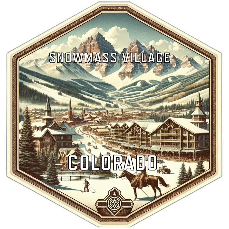 Snowmass Village Colorado Souvenir Travel Destination Die Cut Hexagon Fridge Magnet Image 1