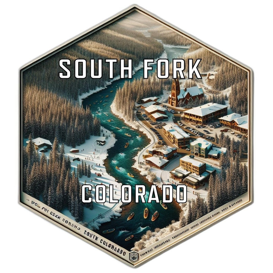 South Fork Colorado Souvenir Travel Destination Die Cut Hexagon Fridge Magnet Image 1