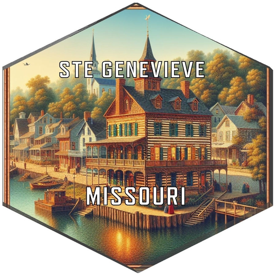 Ste Genevieve Missouri Souvenir Travel Destination Die Cut Hexagon Fridge Magnet Image 1