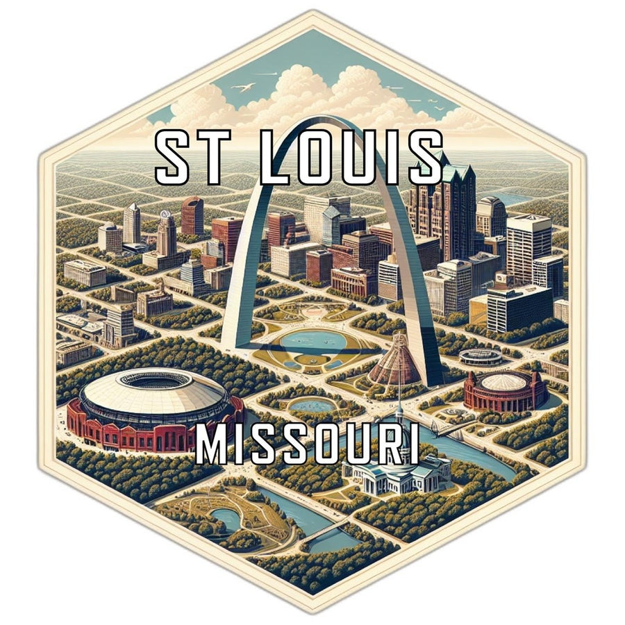 St Louis Missouri Souvenir Travel Destination Die Cut Hexagon Fridge Magnet Image 1