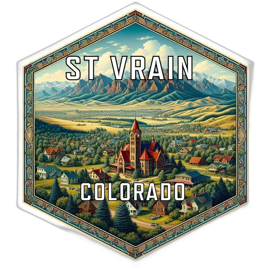 St Vrain Colorado Souvenir Travel Destination Die Cut Hexagon Fridge Magnet Image 1