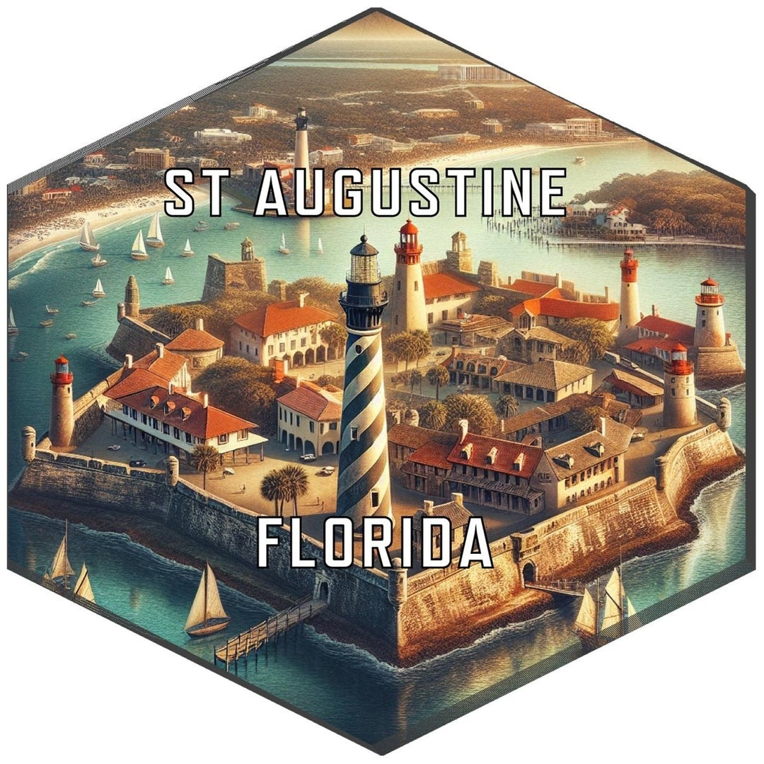 St Augustine Florida Souvenir Travel Destination Die Cut Hexagon Fridge Magnet Image 1