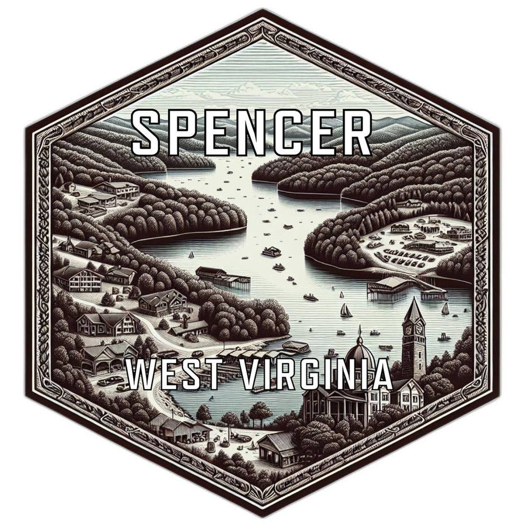 Spencer West Virginia Souvenir Travel Destination Die Cut Hexagon Fridge Magnet Image 1