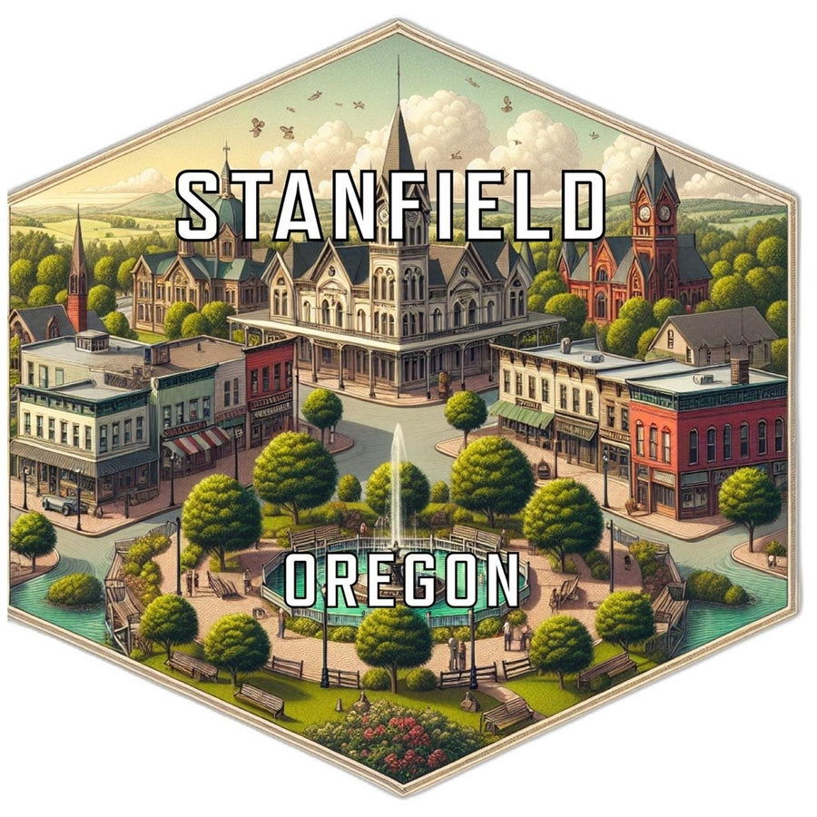 Stanfield Oregon Souvenir Travel Destination Die Cut Hexagon Fridge Magnet Image 1