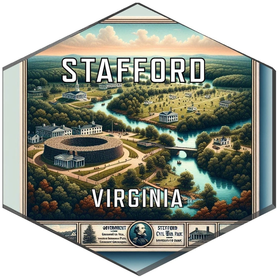 Stafford Virginia Souvenir Travel Destination Die Cut Hexagon Fridge Magnet Image 1