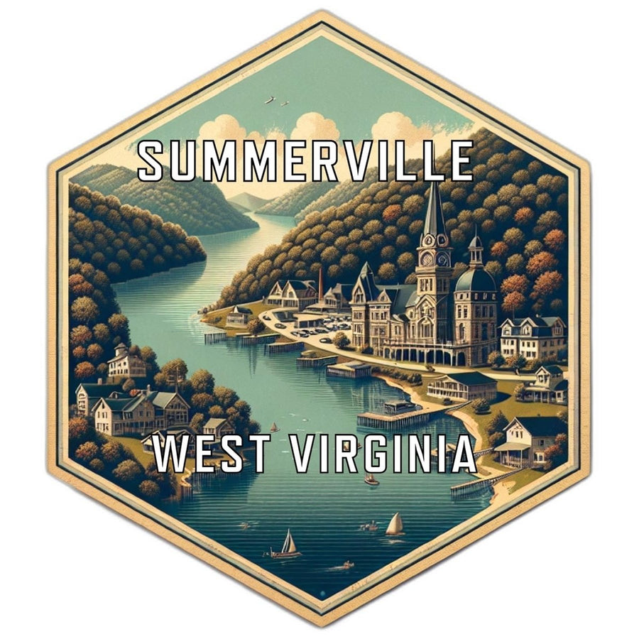 Summerville West Virginia Souvenir Travel Destination Die Cut Hexagon Fridge Magnet Image 1